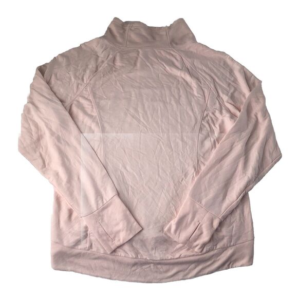 Yogalicious Sweatshirt Womens Pink Mock Neck Pockets Thumb Hole Stretch Size XL - Picture 2 of 12